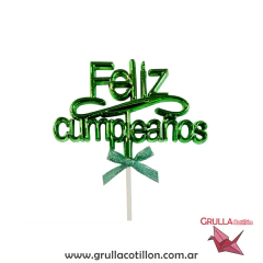 CAKE TOPPER METALIZADO (Elegir color) - tienda online
