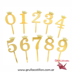 CAKE TOPPER NUMERO DORADO