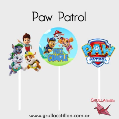CAKE TOPPER x3 - PAW PATROL