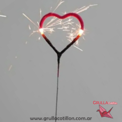 VELA CHISPITAS CORAZÓN ROSA SPARKLER