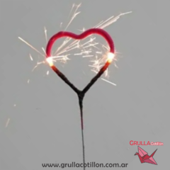 VELA CHISPITAS CORAZÓN ROSA SPARKLER - comprar online