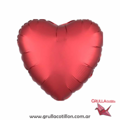 GLOBO CORAZÓN SATINADO ROJO 18"