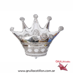 GLOBO CORONA PLATEADA 65 CM