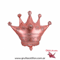GLOBO CORONA ROSE GOLD 65 CM