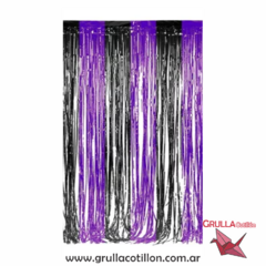 CORTINA COMBINADA VIOLETA Y NEGRO