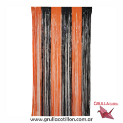 CORTINA COMBINADA NARANJA Y NEGRO en internet
