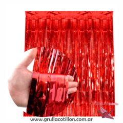 CORTINA METALIZADA ROJA