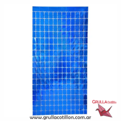 CORTINA HOLOGRAFICA PANEL AZUL