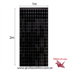CORTINA METALIZADA PANEL NEGRA