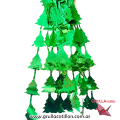 CORTINA METALIZADA ARBOLITOS VERDE