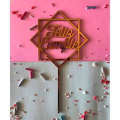 CAKE TOPPER FELIZ CUMPLE CUADRADO - comprar online