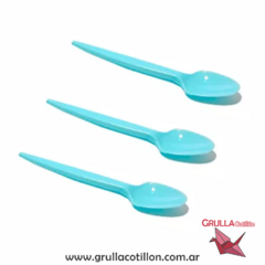 CUCHARA DESCARTABLE CELESTE PASTEL x50