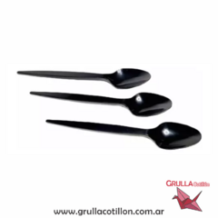 CUCHARA DESCARTABLE ECONOMICA NEGRA x50