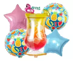 SET 5 GLOBOS TRAGO TROPICAL