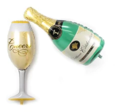 SET GLOBO MINI BOTELLA Y COPA CHAMPAGNE 40 cm.