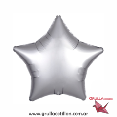 GLOBO ESTRELLA SATINADO PLATEADO 18"