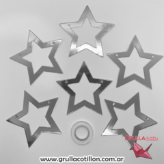 GUIRNALDA ESTRELLAS CALADAS PLATEADAS