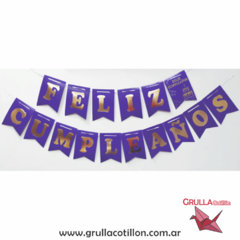 BANDERIN FELIZ CUMPLEAÑOS AZUL