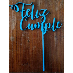CAKE TOPPER FELIZ CUMPLE CURSIVA CON RULO en internet
