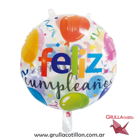 GLOBO FELIZ CUMPLEAÑOS 18"  CRISTAL GLOBOS