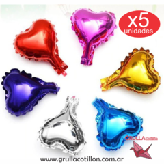 MINI GLOBITO CORAZON 12.5 CM x5 UNIDADES