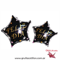 GLOBO MINI FELIZ DIA ESTRELLAS 25 cm.