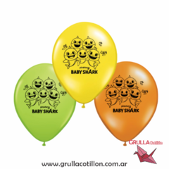 GLOBO ESTAMPADO BABY SHARK x5