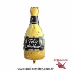 MINI GLOBO BOTELLA FELIZ AÑO NUEVO 40 cm. (Elegir color) - comprar online