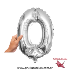 GLOBO NUMERO PLATEADO 16" - tienda online