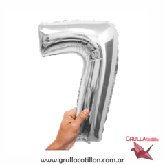 GLOBO NUMERO PLATEADO 16" - comprar online