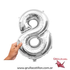 GLOBO NUMERO PLATEADO 16" en internet