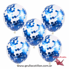 GLOBOS CONFETTI AZUL x5