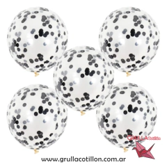 GLOBOS CONFETTI NEGRO x5