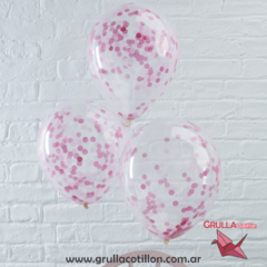 GLOBOS CONFETTI ROSA x5