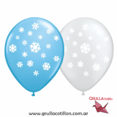 GLOBO ESTAMPADO COPO NIEVE x5