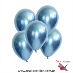 GLOBO CROMADO AZUL 10" x10 - comprar online