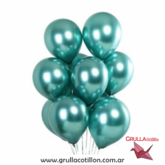 GLOBO CROMADO VERDE 10" x10
