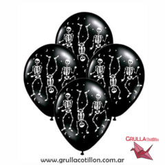 GLOBO ESTAMPADO ESQUELETOS x5
