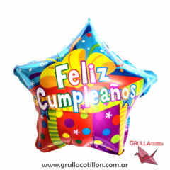 GLOBO MINI FELIZ CUMPLEAÑOS 25 cm.