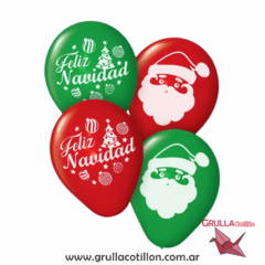 GLOBOS FELIZ NAVIDAD x6