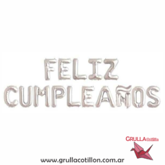 GLOBO SET FELIZ CUMPLEAÑOS 16" PLATEADO