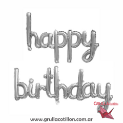 GLOBO FRASE HAPPY BIRTHDAY CURSIVA (Elegir color) en internet