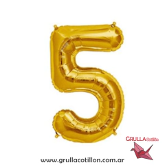 Imagen de GLOBO NUMERO DORADO 34"