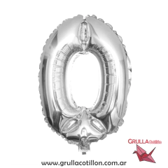 GLOBO NUMERO PLATEADO 34" - tienda online