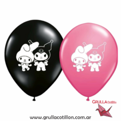 GLOBO ESTAMPADO KUROMI Y MY MELODY x5