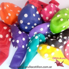 ​GLOBO COLOR SURTIDO ESTAMPADO CON LUNARES x5 - comprar online