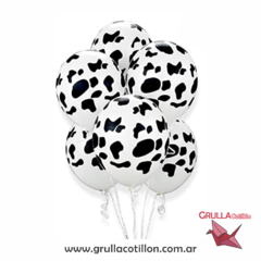 GLOBO ESTAMPADO MANCHA VACA x5