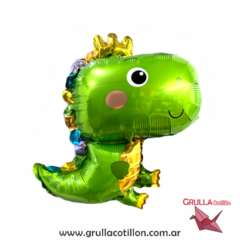 GLOBO MINI DINO VERDE CON CORONA 40 cm