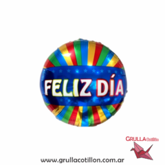GLOBO MINI FELIZ DIA COLORES 25 cm.