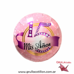 GLOBO MIS 15 AÑOS FONDO ROSA 18"